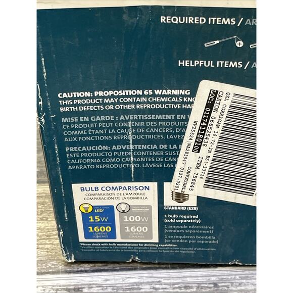 New Quoizel Lighting Corrigan Hanging Lantern Bronze Finish, Scavo Glass 0756845 - Picture 8 of 11